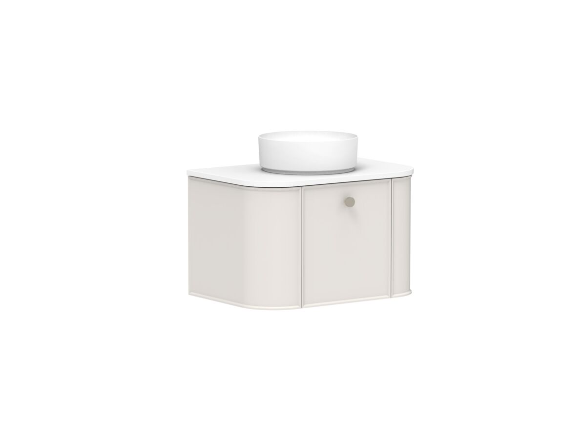 Supporting Image 2 - Kado Era Double Curve All Drawer 750mm Wall Hung Vanity with Centre Basin 20mm Top Feather Grey