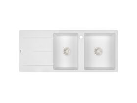 Hero - Memo Freya 1 3/4 Sink 1 Taphole Right Hand Bowl with Drainer Granite White