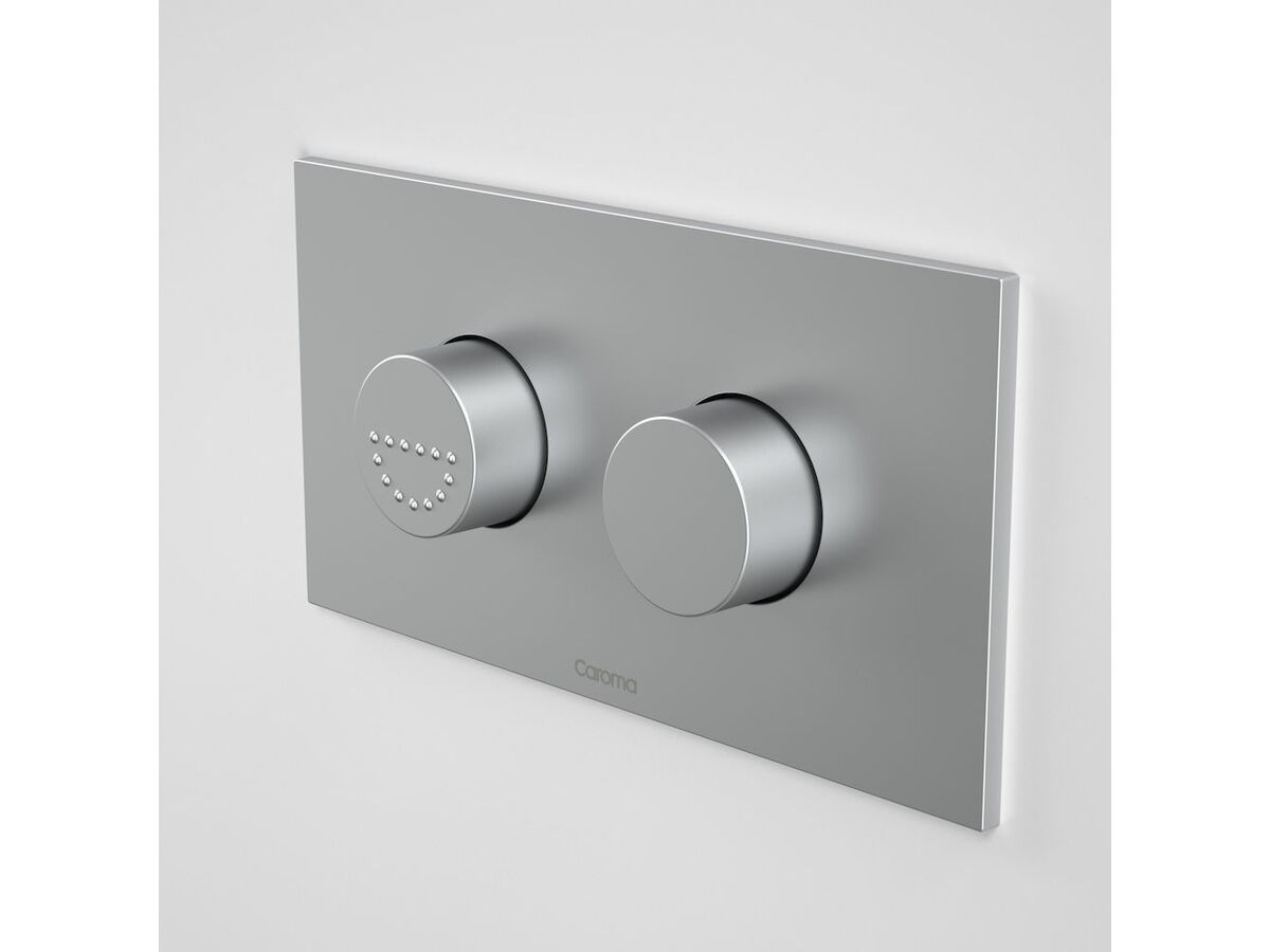 Caroma Invisi II Care Dual Flush Raised Buttons Satin