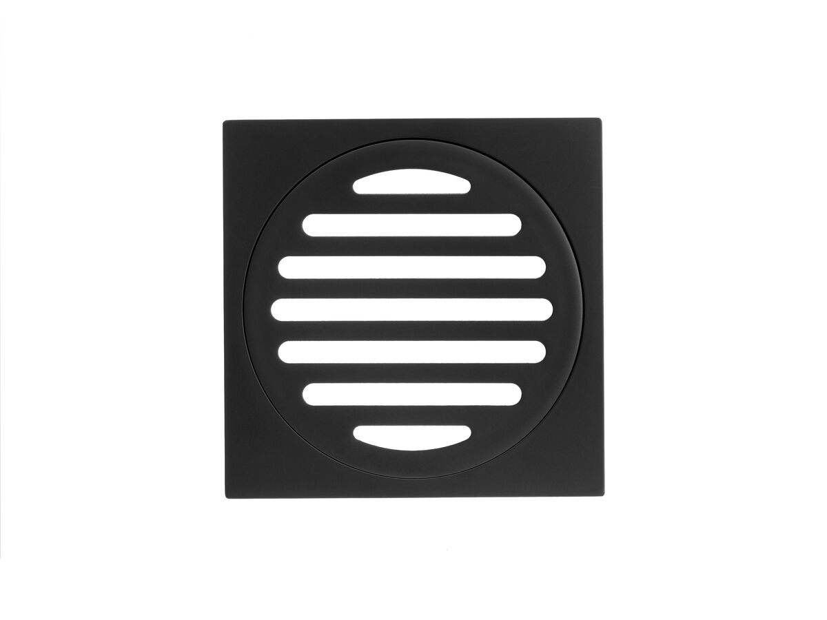 Mizu Drift Brass Trapscrew Grate Square 100mm Matte Black