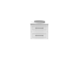 Supporting Image - Kado Lux All Drawer 600mm Wall Hung Vanity Centre Basin 20mm - White - Front