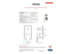 Specification Sheet - Mizu Silk Shower Mixer with Diverter Tap Kit Brushed Nickel (New)