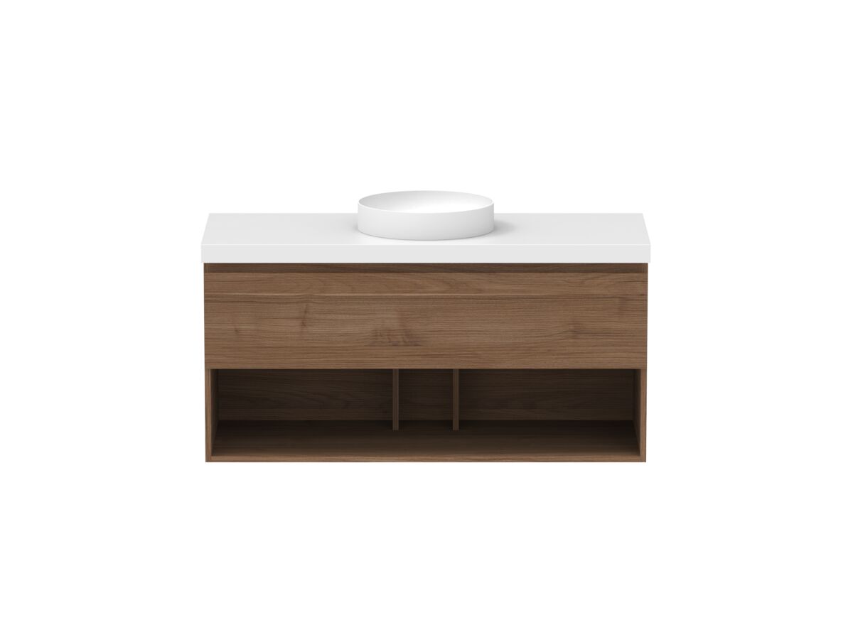 Hero - Posh Domaine 1200mm Wall Hung Vanity Unit All-Drawer Open Shelf Single Bowl 50mm Top