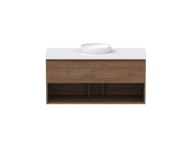 Hero - Posh Domaine 1200mm Wall Hung Vanity Unit All-Drawer Open Shelf Single Bowl 50mm Top