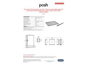 Specification Sheet - Posh Solus Tile Over Shower Tray with 1160mm Long Rear Matte Black Tile Insert Channel Suits Tiles 9mm and up (For 2 Wall / Corner Install) 1200mm x 900mm
