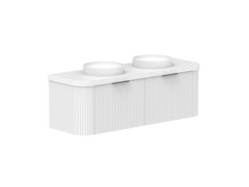 Supporting Image 2- Kado Neue Fluted Double Curve All Drawer 1500mm Wall Hung Vanity with Double Basin Durasein 50mm Top Ultra White