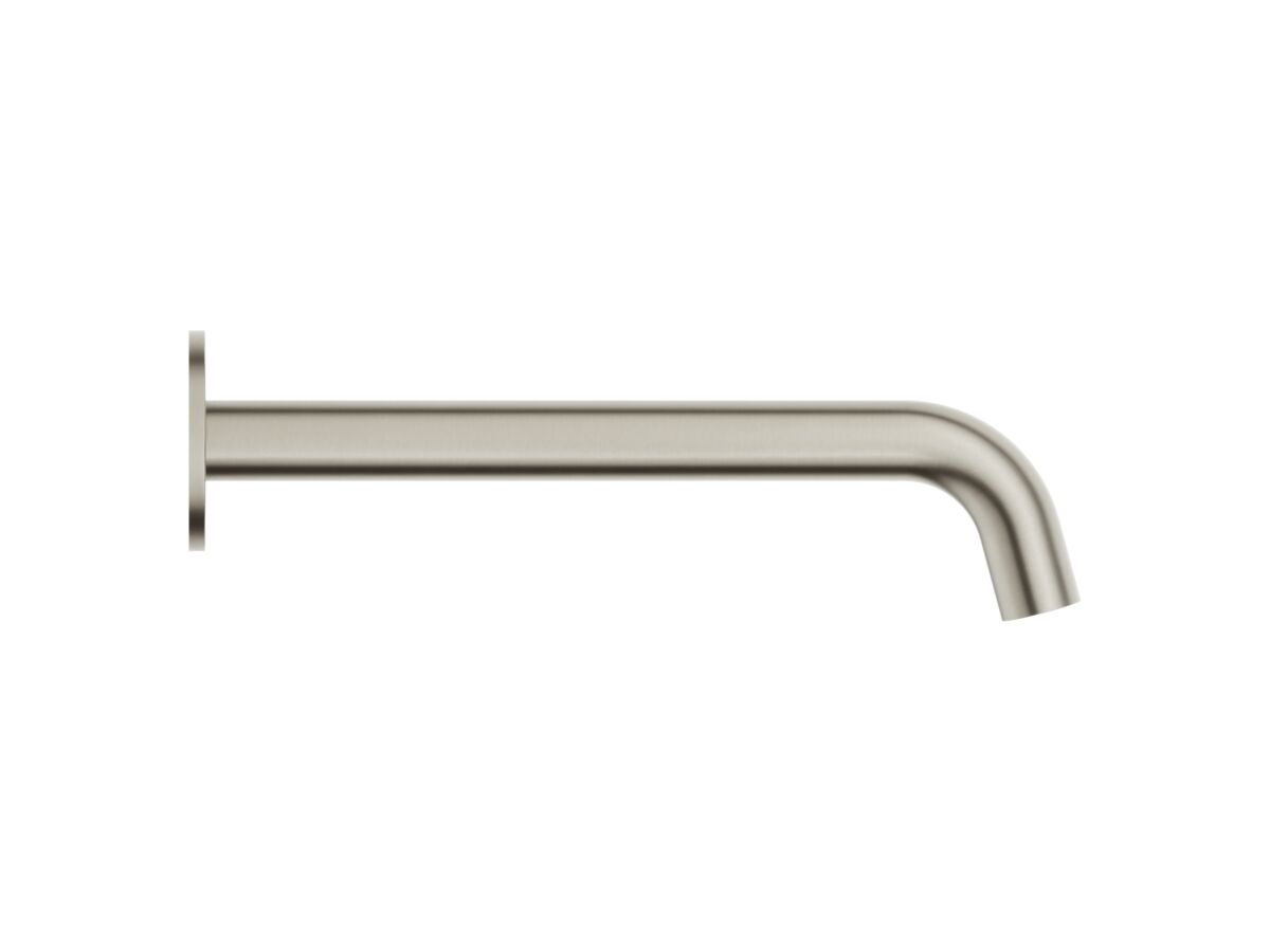 Supporting Image - Mizu Drift Wall Basin/Bath Outlet Curve Spout 250mm Brushed Nickel (6 Star) Lead Free - Side