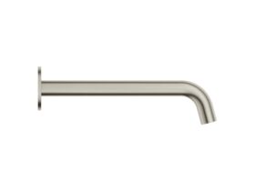 Supporting Image - Mizu Drift Wall Basin/Bath Outlet Curve Spout 250mm Brushed Nickel (6 Star) Lead Free - Side