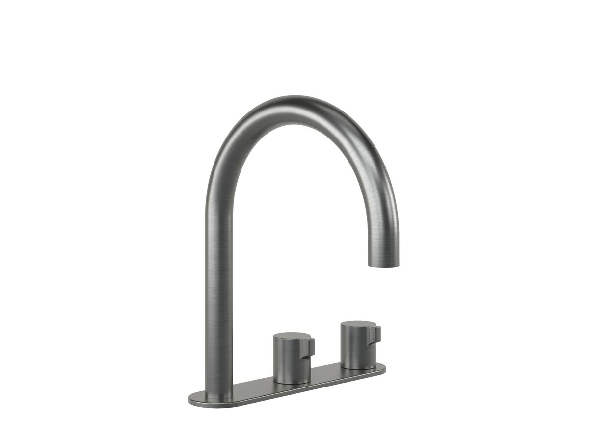Hero - Faucet Strommen Vara Fin Hob Basin Hostess Tap System Right Hand Brushed Graphite (6 Star) Lead Free