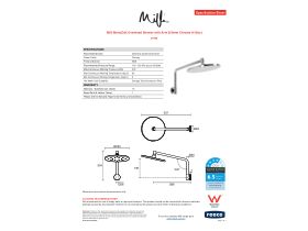 Specification Sheet - Milli Marq Edit Overhead Shower with Arm 250mm Chrome (4 Star)