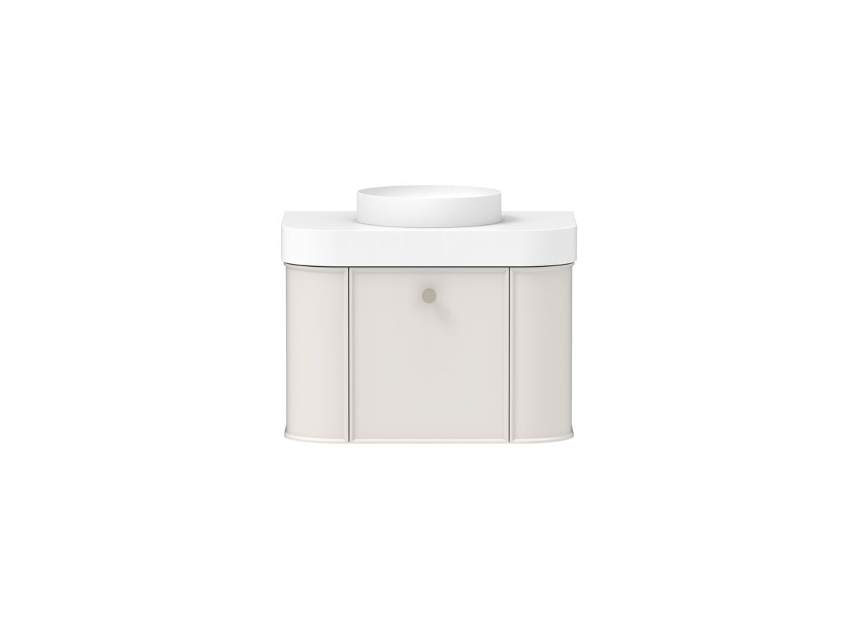 Supporting Image - Kado Era Double Curve All Drawer 750mm Wall Hung Vanity Centre Basin 90mm Durasein Top Feather Grey