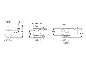 Meridian Wall Bidet & Cover 560mm 1 Taphole White