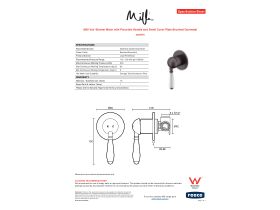 Specification Sheet - Milli Voir Shower Mixer with Porcelain Handle and Small Cover Plate Brushed Gunmetal