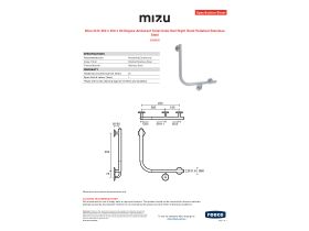 Specification Sheet - Mizu Drift 450 x 450 x 90 Degree Ambulant Toilet Grab Rail Right Hand Polished Stainless Steel