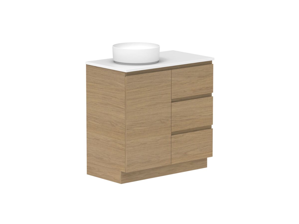 Supporting Image - Posh Domaine Plus Hamper Trio 900 Floor Mounted Left Bowl 20mm Top