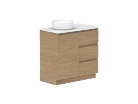 Supporting Image - Posh Domaine Plus Hamper Trio 900 Floor Mounted Left Bowl 20mm Top