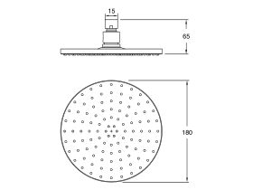 Sussex Pure Shower Head 180mm (3 Star)