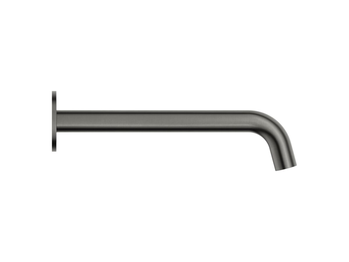 Supporting Image - Mizu Drift Wall Basin/Bath Outlet Curve Spout 250mm Brushed Gunmetal (6 Star) Lead Free - Side