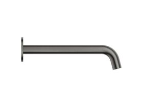 Supporting Image - Mizu Drift Wall Basin/Bath Outlet Curve Spout 250mm Brushed Gunmetal (6 Star) Lead Free - Side