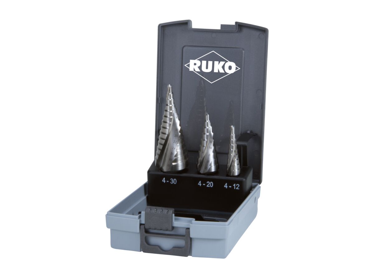 Ruko 3 Piece Step Drill Set 4 - 30mm