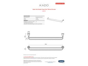Specification Sheet - Kado Era Double Towel Rail 750mm Chrome