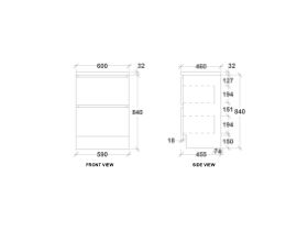 Kado Arc Timber Double Drawer with Kick 600 Vanity Timber 32mm Top