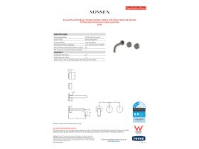 Specification Sheet - Sussex Pure Wall Basin Hostess System 160mm with Cirque Textured Handles PVD Brushed Gunmetal (3 Star) Lead Free