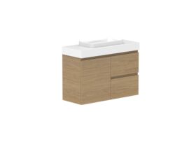 Supporting Image - Posh Domaine 900mm Ensuite Wall Hung Vanity Unit 90mm Top