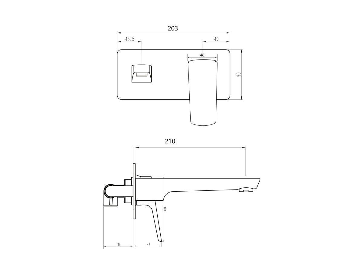 Voda Tide Wall Basin Mixer (4 Star)