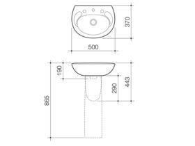 Concorde Wall Basin 1 Taphole 500mm White