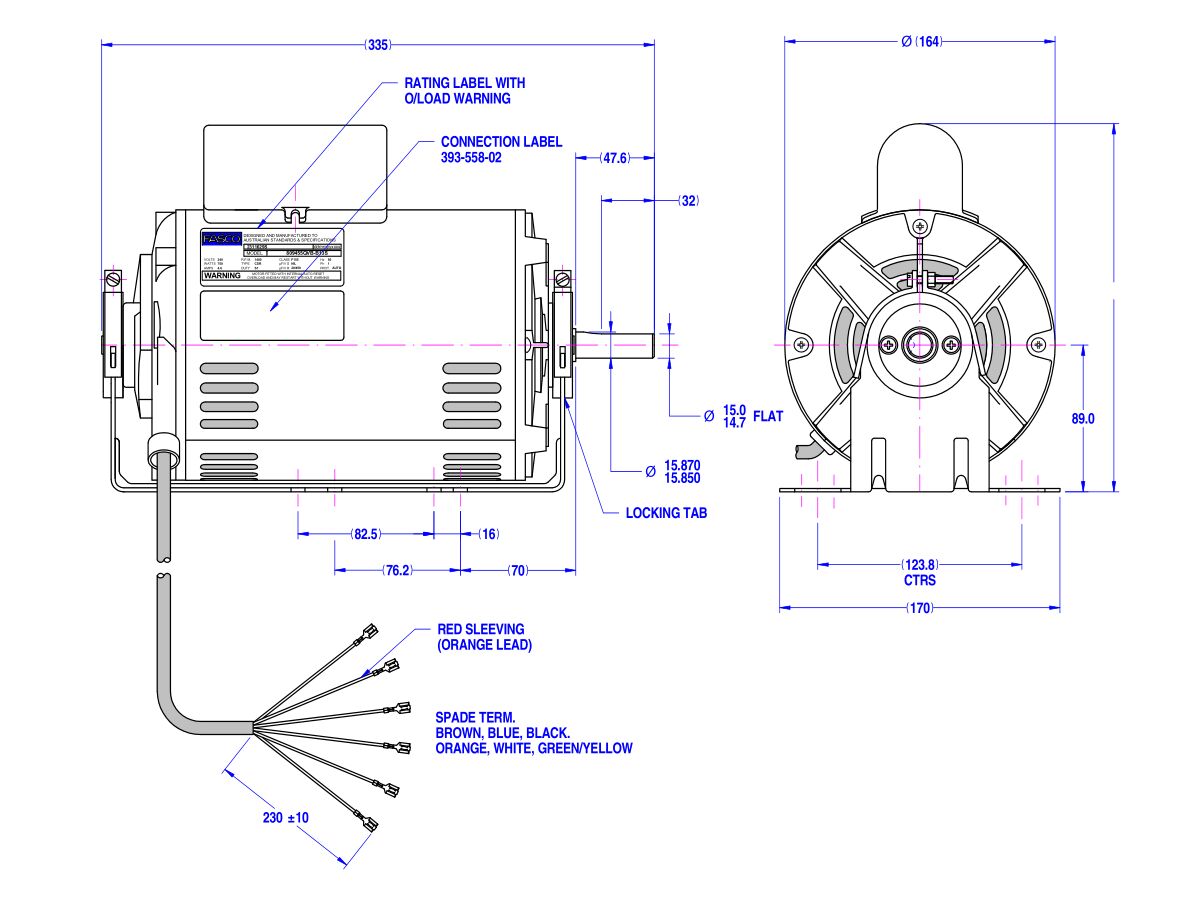 Fasco Fan Motor 240V 750W 809455QVB-B13S