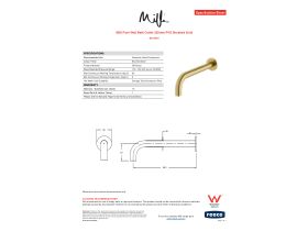 Specification Sheet - Milli Pure Wall Bath Outlet 250mm PVD Brushed Gold