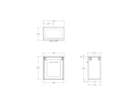 Kado Lux Petite Vanity Unit Wall Hung 400 Centre Bowl (Basin Included)