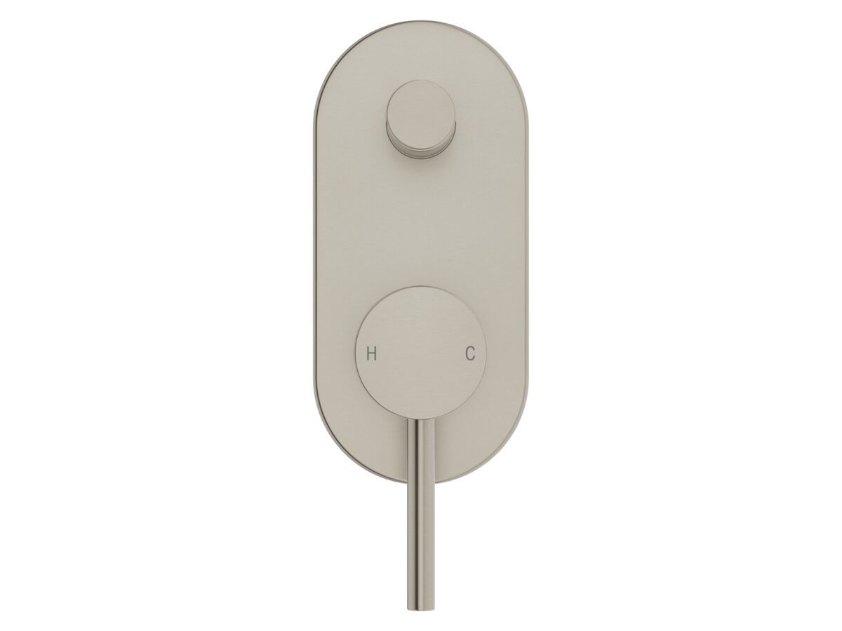 Supporting Image 2 - Mizu Drift Shower Mixer with Diverter Kit Brushed Nickel - Front