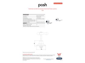 Specification Sheet - Posh Bristol Lever Wall Top Assembly Ceramic Disc Chrome Lead Free