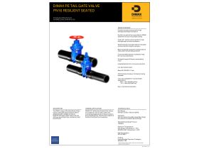 Specification Sheet - Dimax PE Tail Gate Valve PN16 Resilient Seated