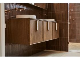 In Situ - ISSY Adorn Above Counter / Semi Inset Wall Hung Vanity Unit with Three Drawers & Internal Shelves with Petite Handle 1500mm x 500mm x 450mm