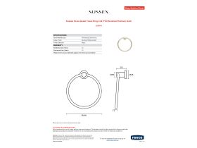 Specification Sheet - Sussex Scala Guest Towel Ring LUX PVD Brushed Platinum Gold