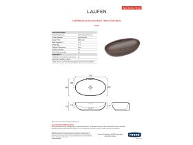 Specification Sheet - LAUFEN Alessi Counter Basin 700mm Cafe Matte
