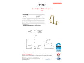 Specification Sheet - Sussex Oria Basin Set PVD Brushed Gold (5 Star)