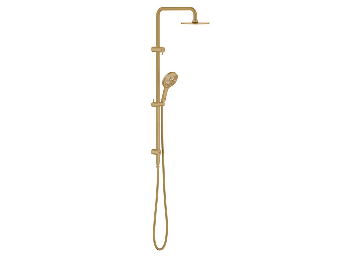 Hero - Grohe Rainshower SmartActive Twin Rail Shower Round with Top Rail Water Inlet Brushed Cool Sunrise (3 star)