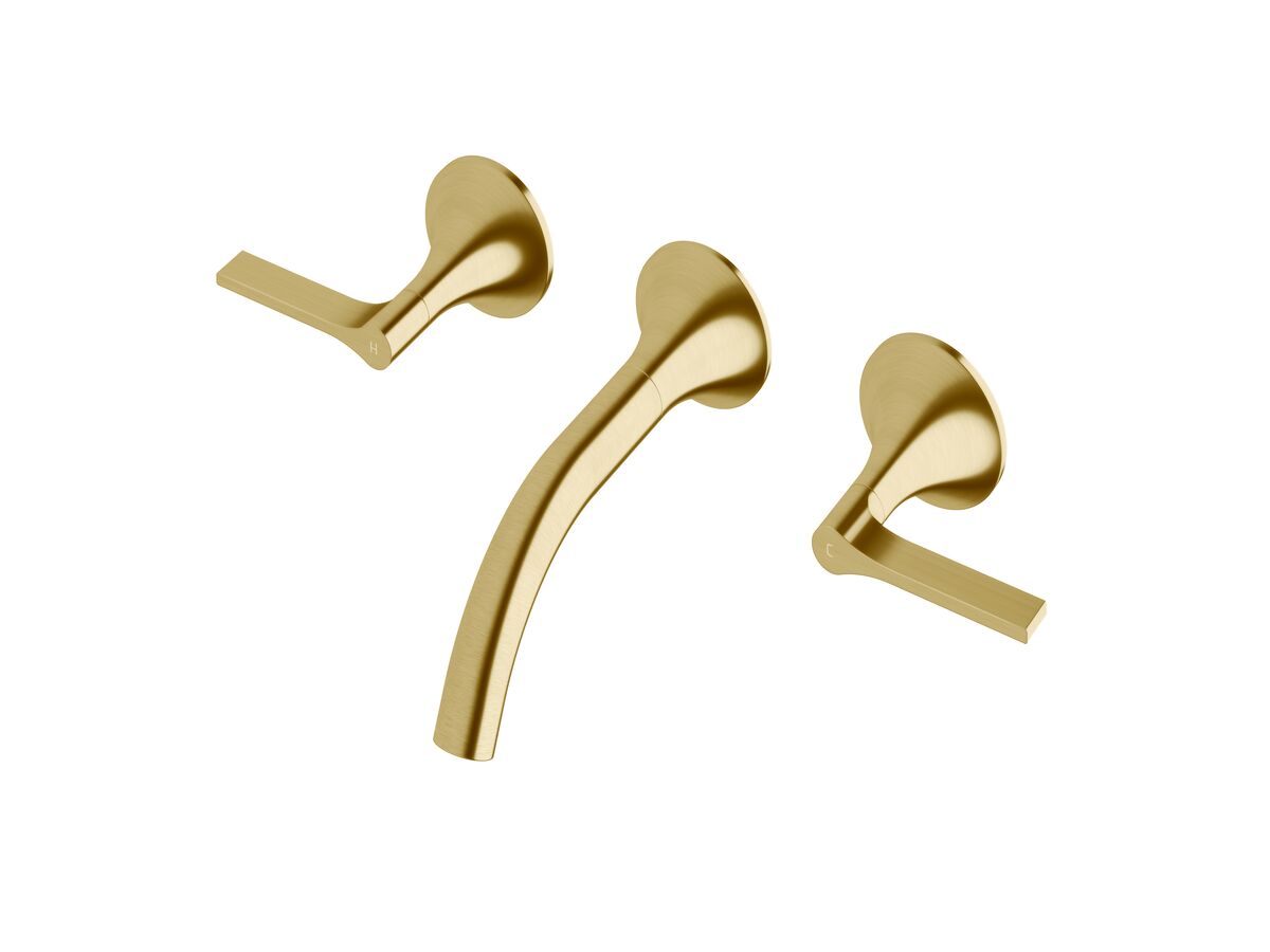 Sussex Oria Wall Basin Set 165mm PVD Brushed Gold (5 Star)