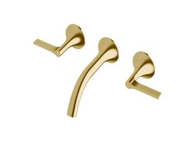 Sussex Oria Wall Basin Set 165mm PVD Brushed Gold (5 Star)