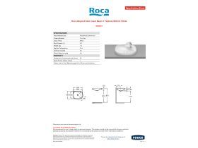 Specification Sheet - Roca Beyond Semi Inset Basin 1 Taphole 585mm White