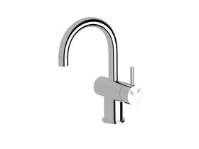 Sussex Scala Basin / Sink Mixer Tap Small Curved Spout Right Hand Chrome (4 Star)