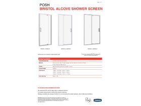 Technical Guide - Posh Bristol Alcove Shower Screen 1200mm x 2000mm