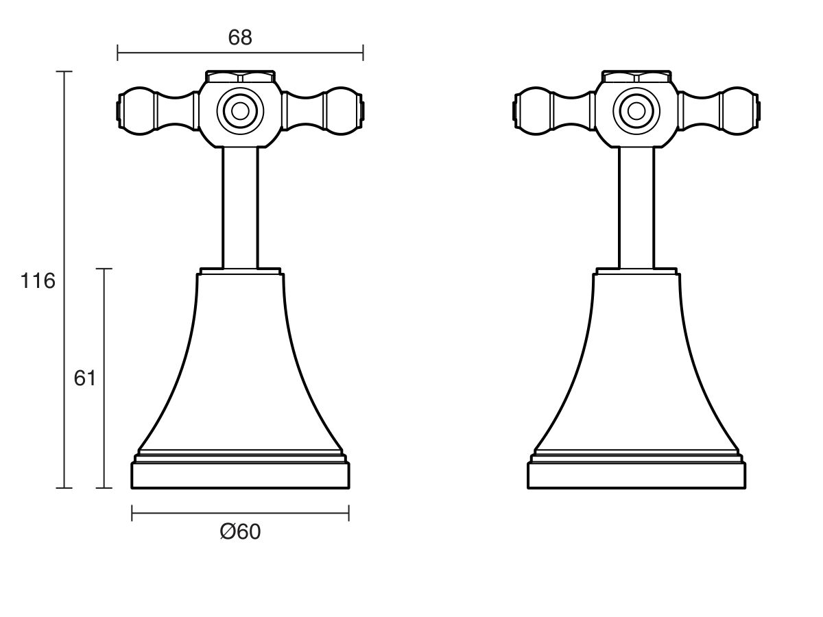 Kado Era Wall Top Assemblies Cross Handles