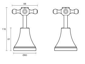 Kado Era Wall Top Assemblies Cross Handles