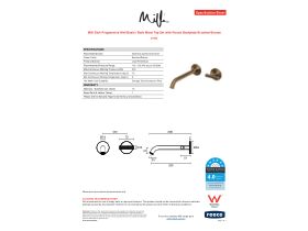 Specification Sheet - Milli Etch Progressive Wall Basin/Bath Mixer Tap Set with Round Backplate Brushed Bronze
