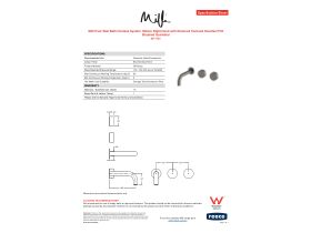 Specification Sheet - Milli Pure Wall Bath Hostess System 160mm Right Hand with Diamond Textured Handles PVD Brushed Gunmetal